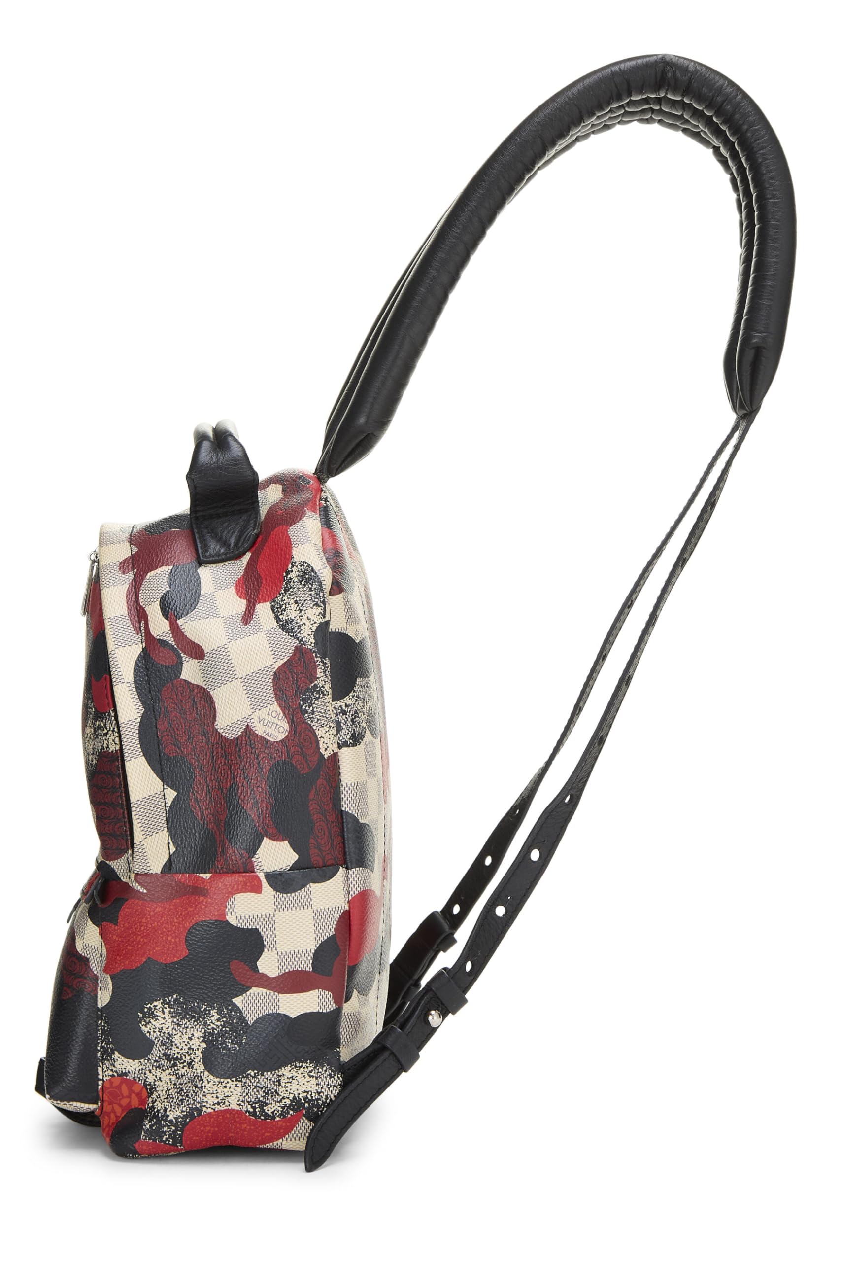 Louis Vuitton, Pre-Loved Red Damier Azur Palm Springs PM, Red