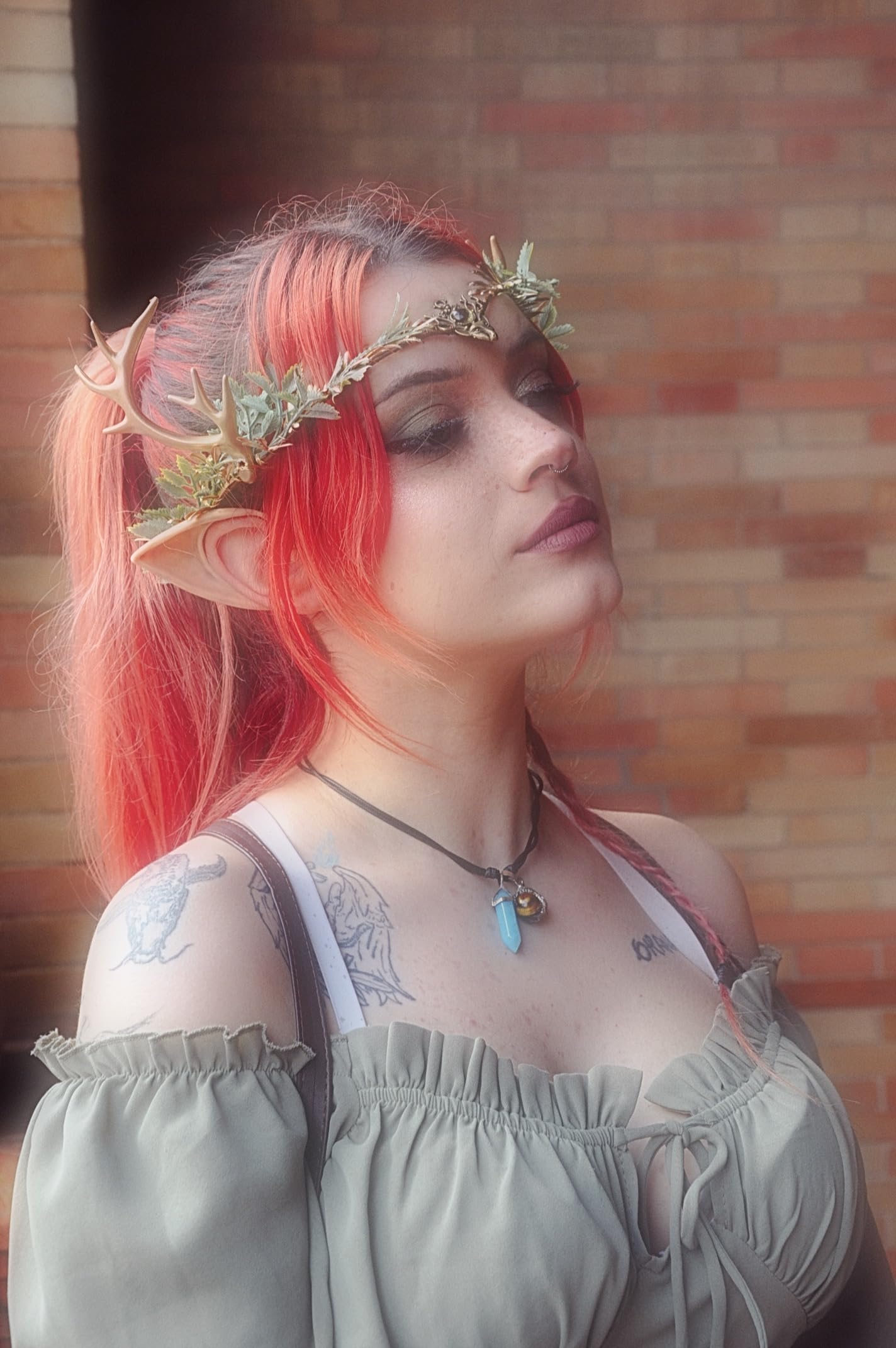 Amazon.com : MOSTORY Woodland Gold Antler Crown - Forest Elf  display picture 1