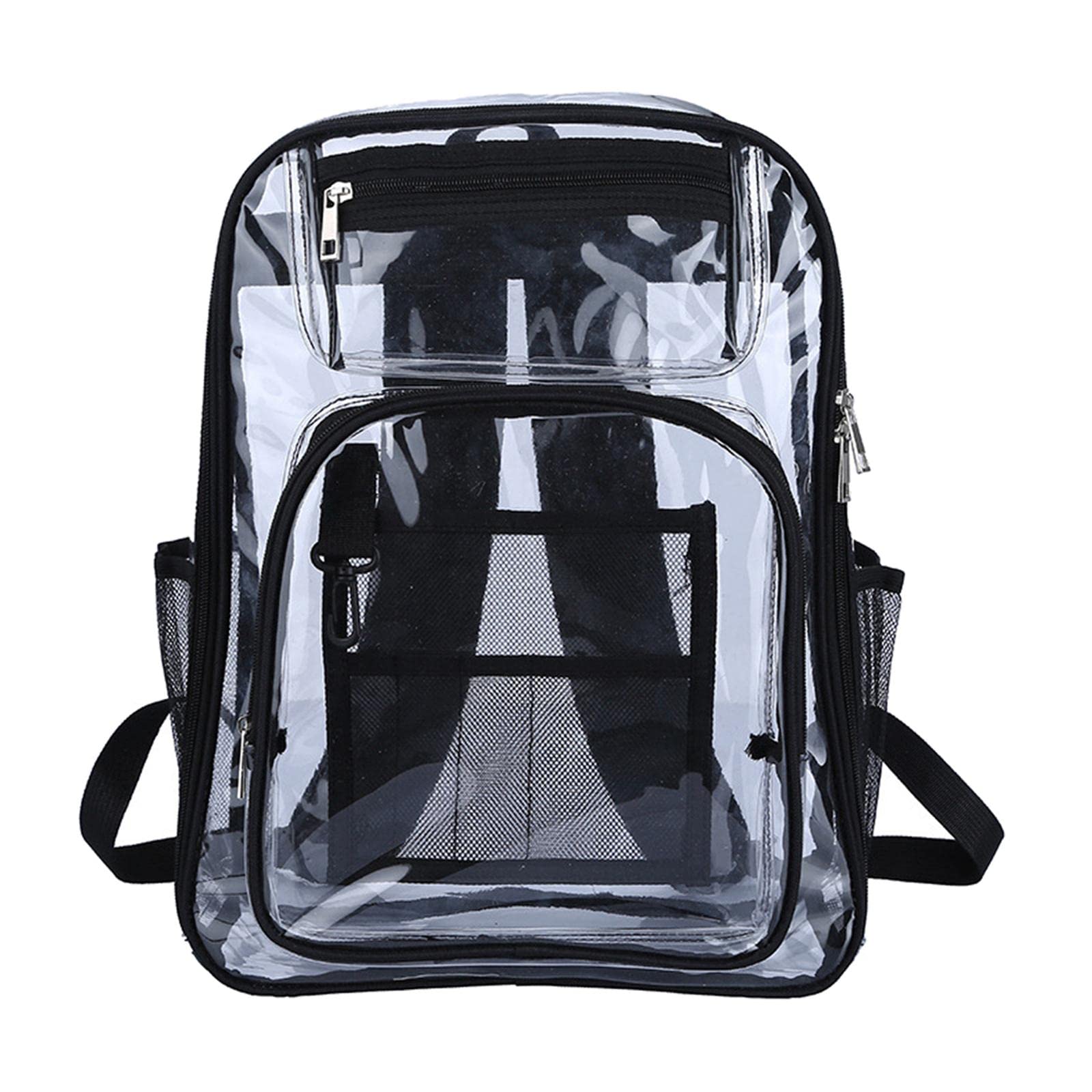 2xTransparent Backpack 2 Way Zip Reinforced Strap Durable for Sports Men Black | Clothing, Shoes & Accessories | Womens Handbags & Bags-image-33