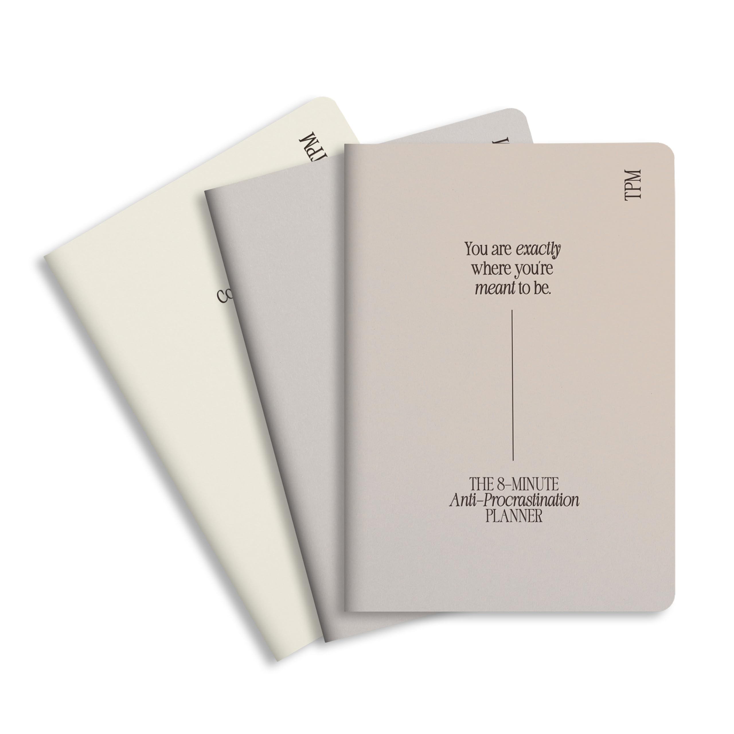 The Productivity Method | 8-Minute Planner Set | Undated Daily Productivity Planner | A5 Softcover Anti-Procrastination Time Blocking Planner | 3-Pack | Neutral Set