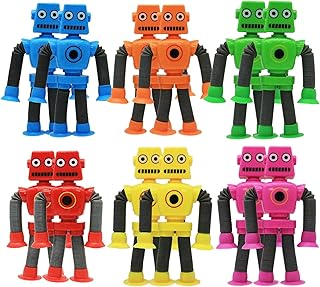 ألعاب فيدجيت حسية بأنابيب تلسكوبية بتصميم روبوت فضاء متغير الشكل مناسبة للأطفال المصابين بالتوحد (متعددة الألوان، 12 قطعة)