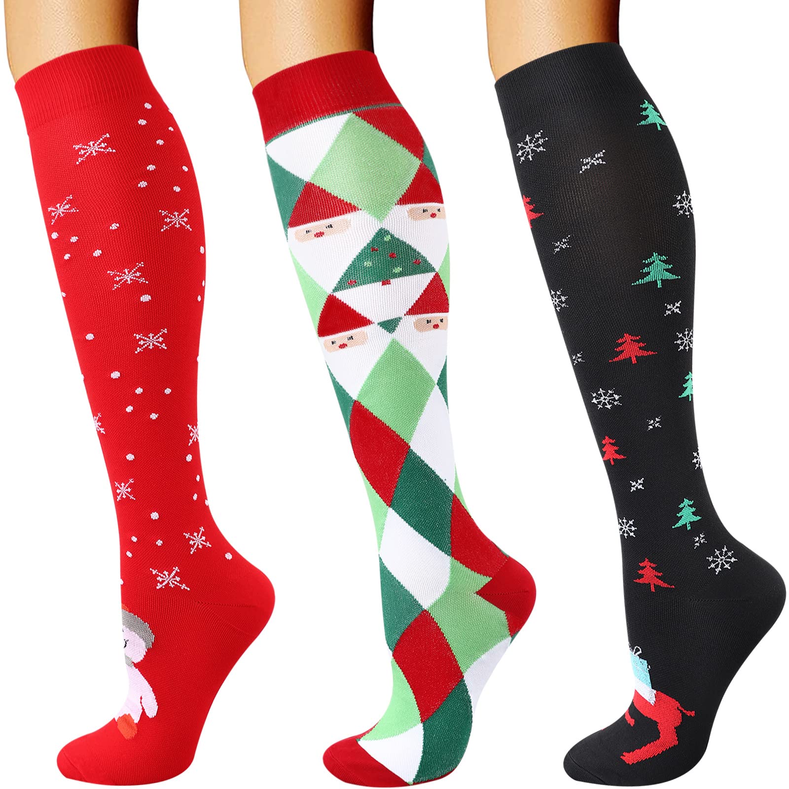 DRESHOW Calze a Compressione Graduata per Uomo E Donna Calze Elastiche Sportive per Atletica, Corsa, Viaggi Volo, Ciclismo