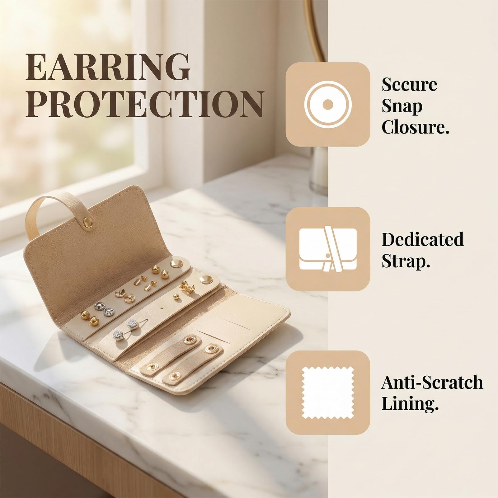 Rouleau de Rangement Bijoux, Pochette à Bijoux de Voyage en Pu, Pliable Boite a Bijoux Voyage, Organisateur/Rangement Multifonctionnel pour Bijoux Ranger Boucles Bagues, Plusieurs Compartiments