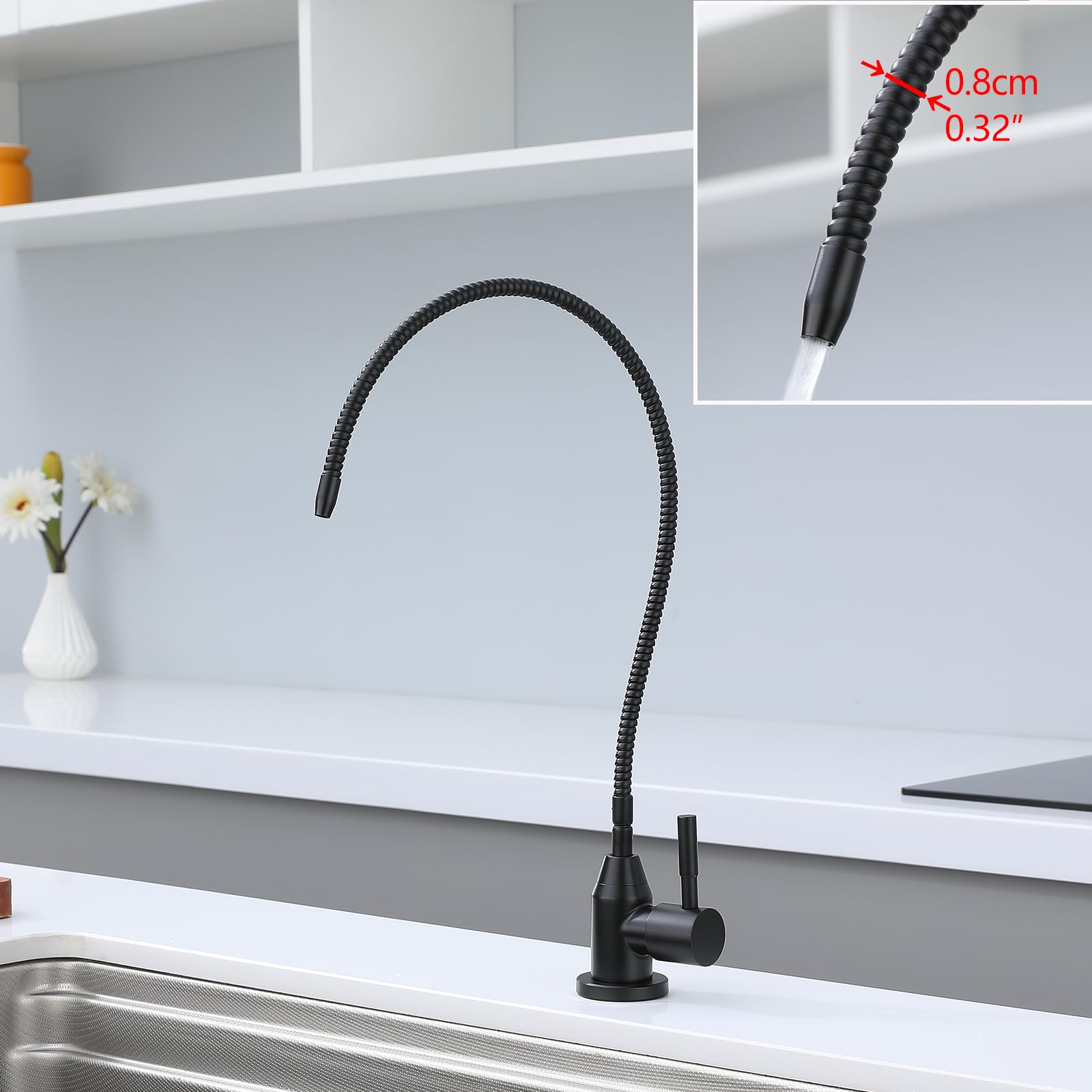 Robinet Osmoseur Eau Froide Uniquement Robinet d'eau Osmoseur 1 Voie Noir