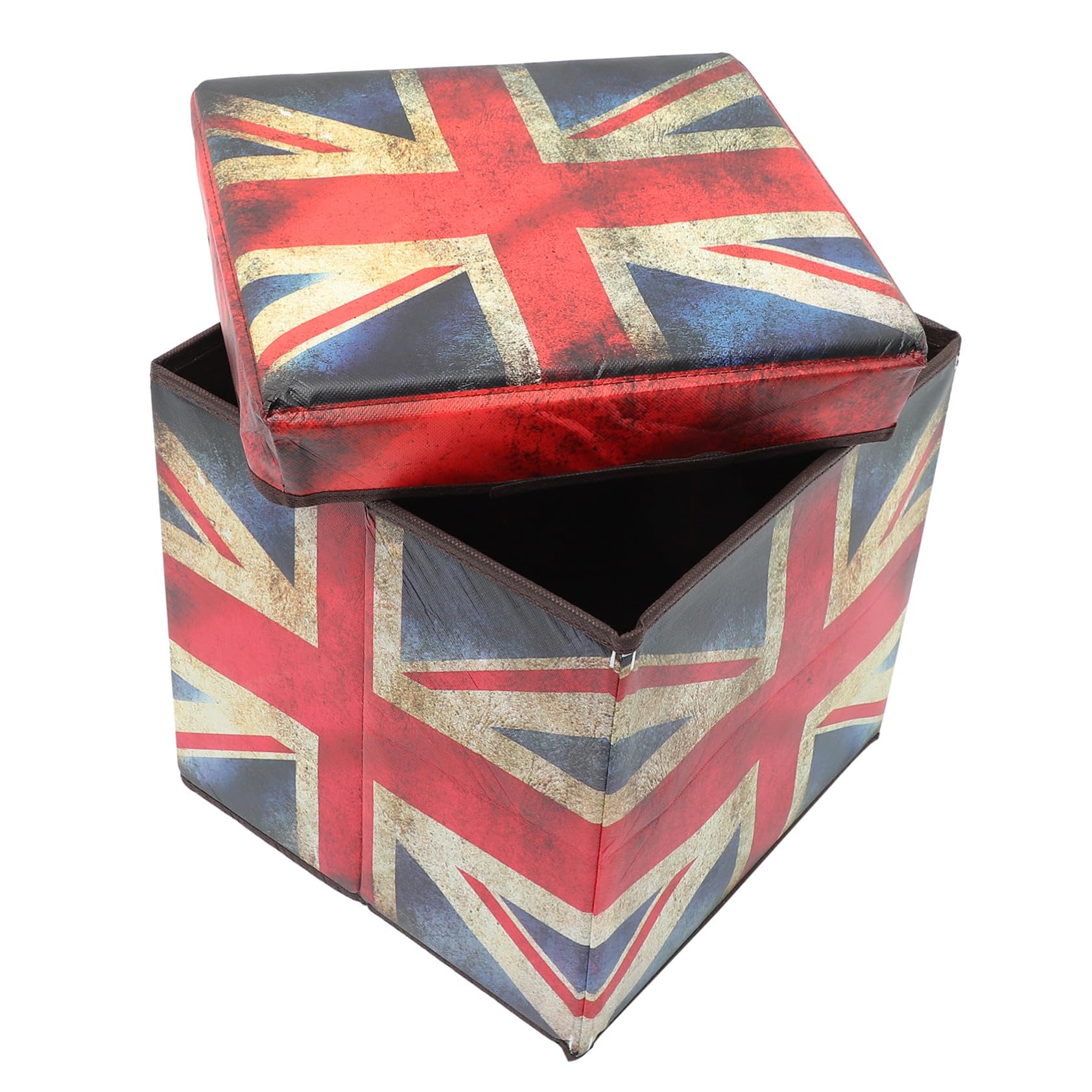Grand coffre de rangement rectangulaire élégant Zerodeko pouf pliable en tissu durable