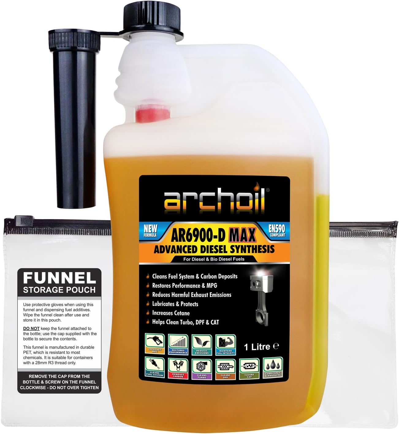 Archoil AR6900D Max Advanced Diesel Additive Concentrate, 1L Treats 1