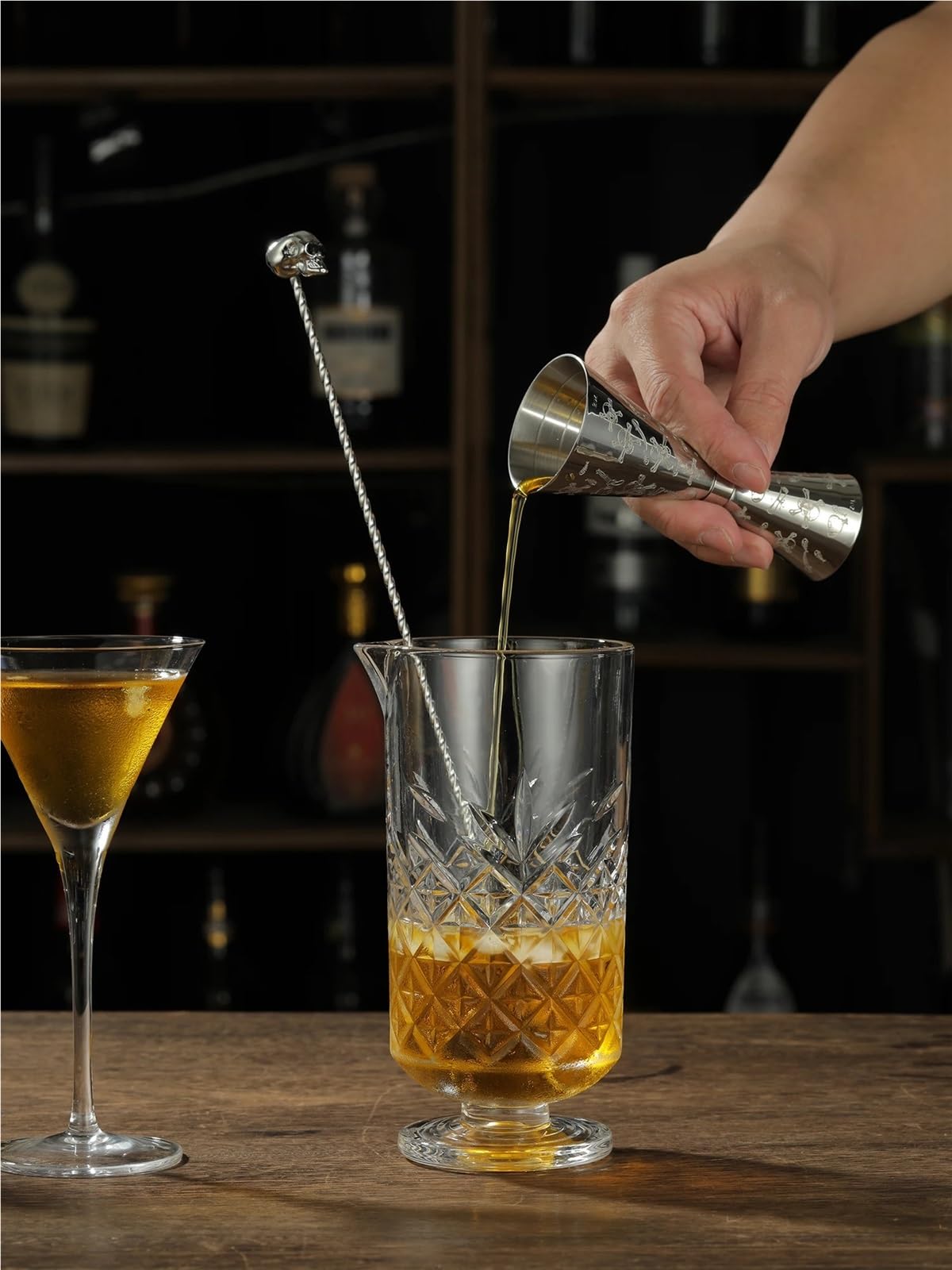 verre doseur cocktail La barre de gabarit Cocktail gabarits d'acier inoxydable mesure des outils accessoires(Color 1 1oz 2oz)