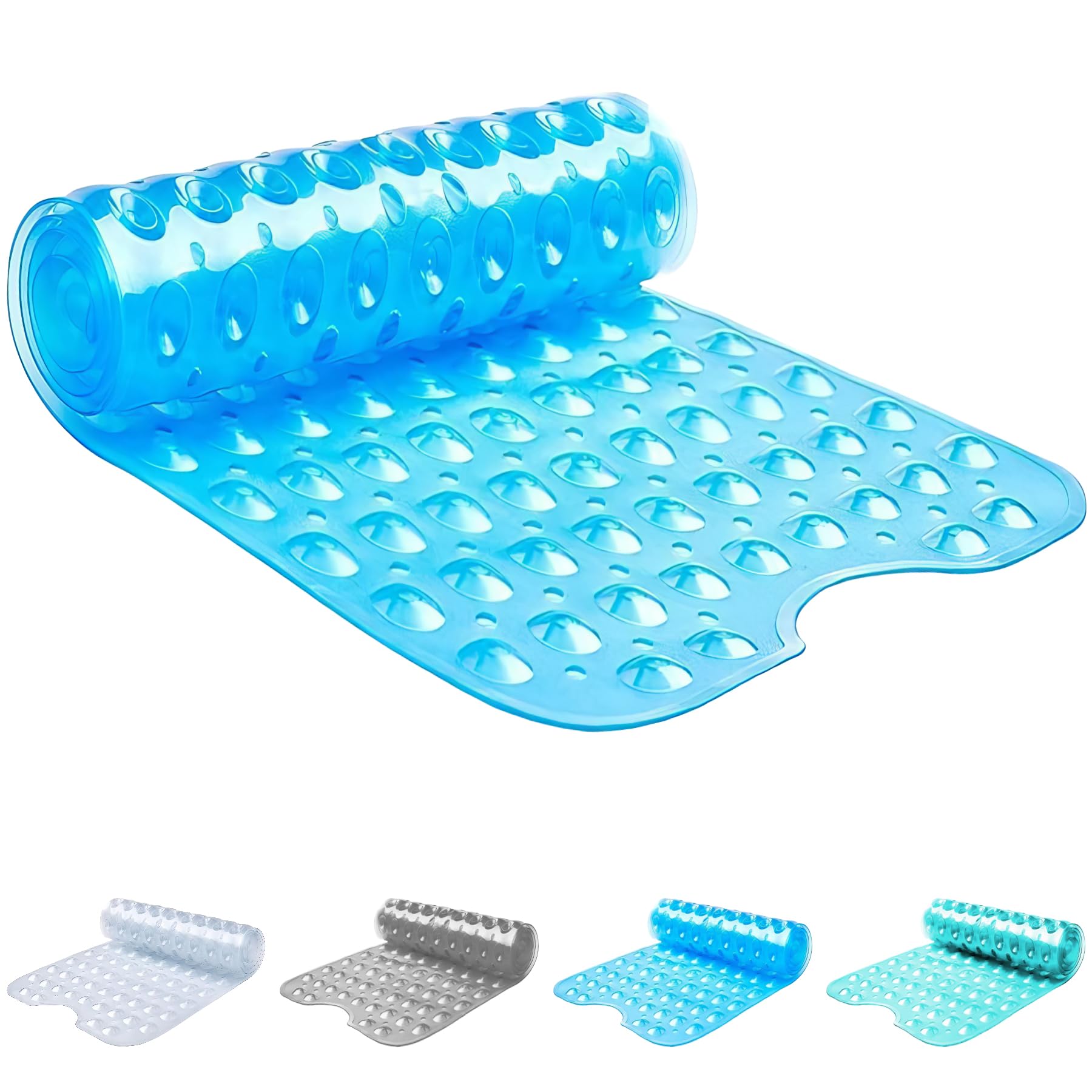 ADOV Shower Mat, Extra Long Non Slip Bath Mat Antibacterial Rubber 100x40 cm
