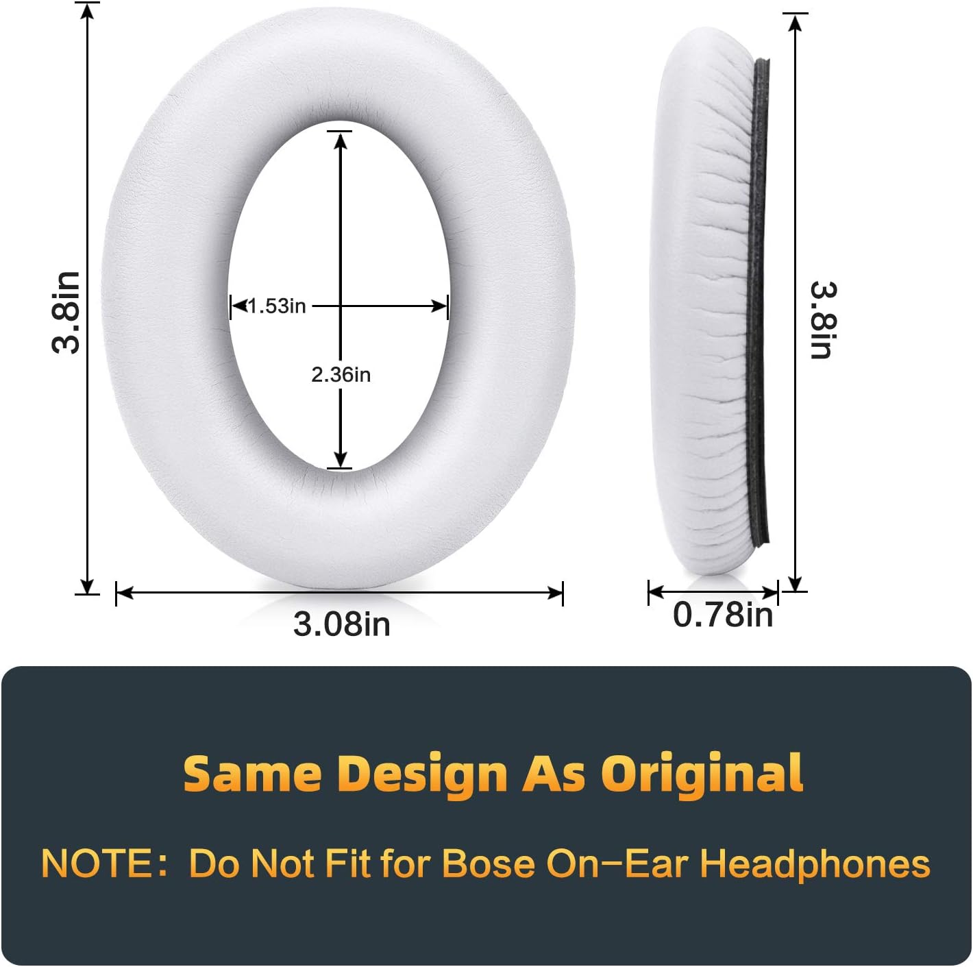 GEVO Premium Replacement Ear Pads Compatible for Bose QC35 & QC35ii Over-Ear Headphones Made - Comfortable Adaptive Memory Foam and Extra Durable Earpads Kit for Bose QuietComfort 35 &35ii(White)