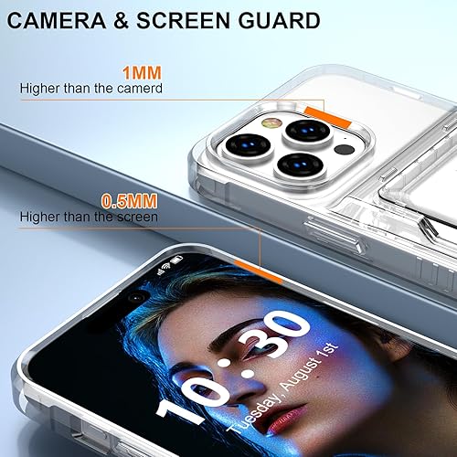 Miniatura 2 de Funda para teléfono compatible con iPhone 15 Pro, cartera con tarjetero de poliuretano termoplástico suave, parachoques de policarbonato duro,