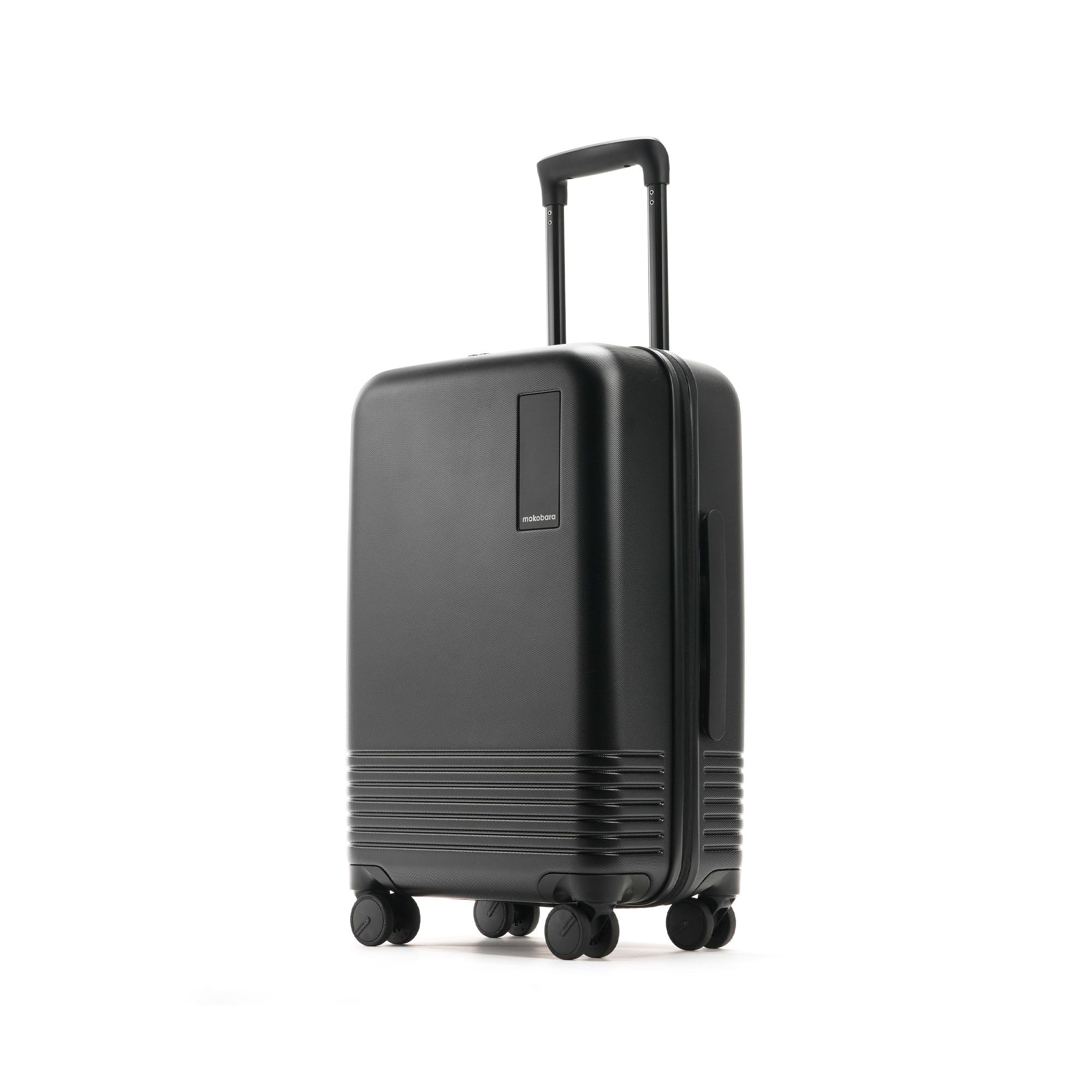 MOKOBARA Iconic Range The Cabin Luggage 58cms German Makrolon Poly-Carbonate Hard Sided 8 Hinomoto Wheels Small Trolley for Travelling- Crypto (Black) (B095PKNV82) Amazon Price History, Amazon Price Tracker