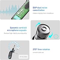 Vista 3 de ZOWEETEK Micrófonos inalámbricos para cantar, micrófono dinámico de mano dual con receptor recargable, juego de micrófono de karaoke para cantar