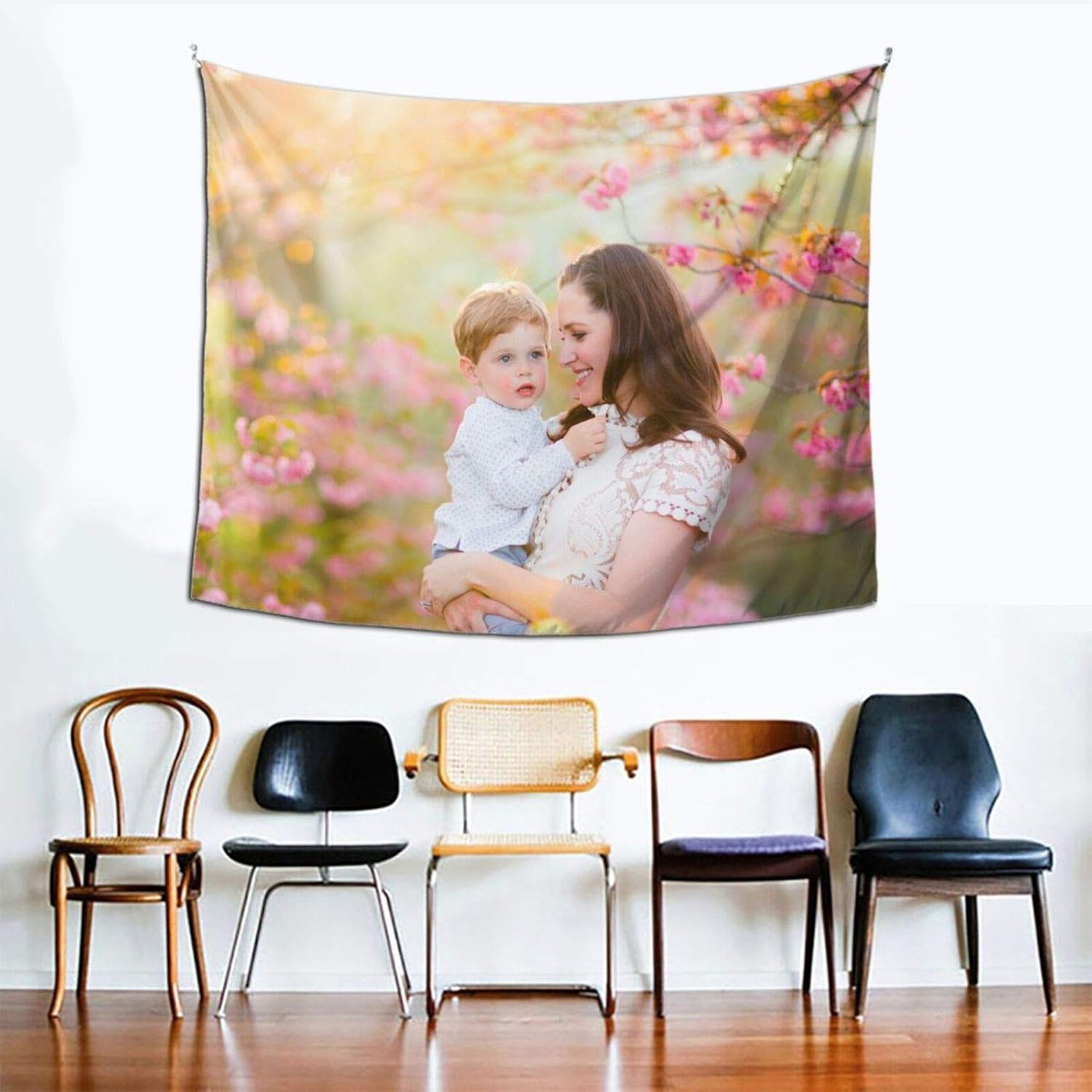 EAQ Custom Tapestry Customized Your Own Tapestry from Photo Customize Wall Tapestries Home Decorative Hanging Art for Wedding, Family, Memorial Gift