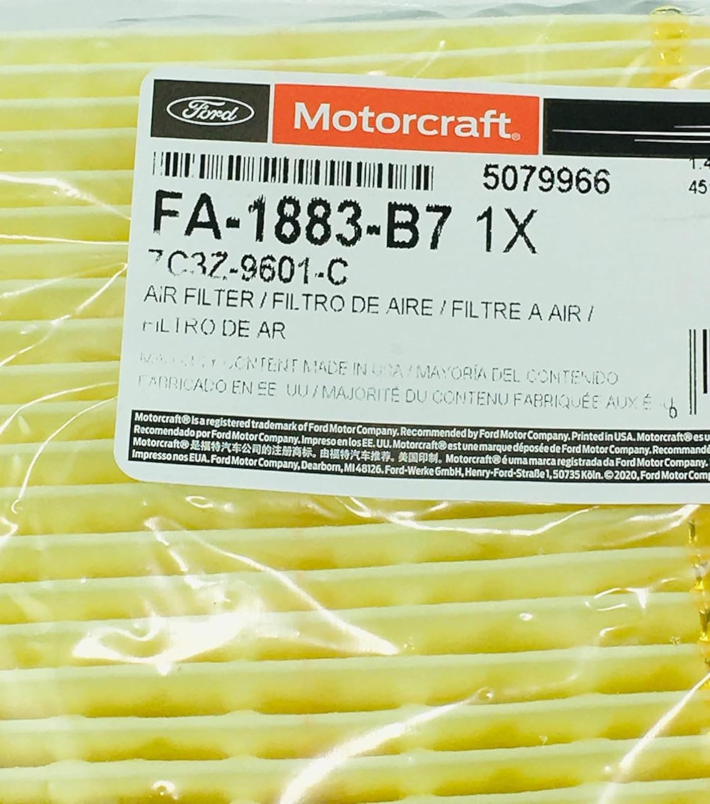 Amazon.com: Motorcraft - OEM FA-1883-B7 Ford 7C3Z9601A Genuine Air