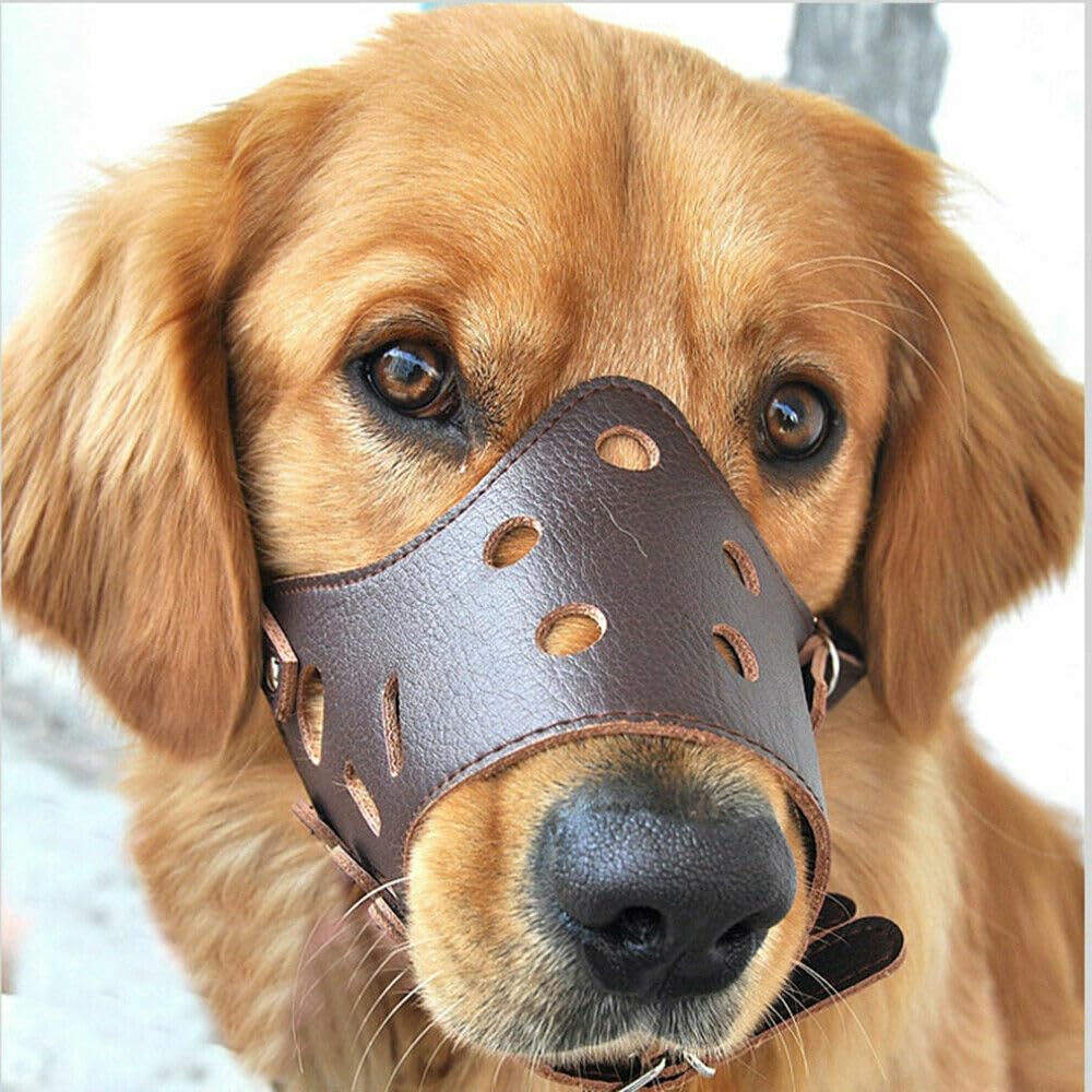 DOSAN Pet Adjustable Dog Muzzle Anti bite/bark Allows to Drink Soft Synthetic Leather (Brown)(Medium) (B0CK6RQPJZ) Amazon Price History, Amazon Price Tracker
