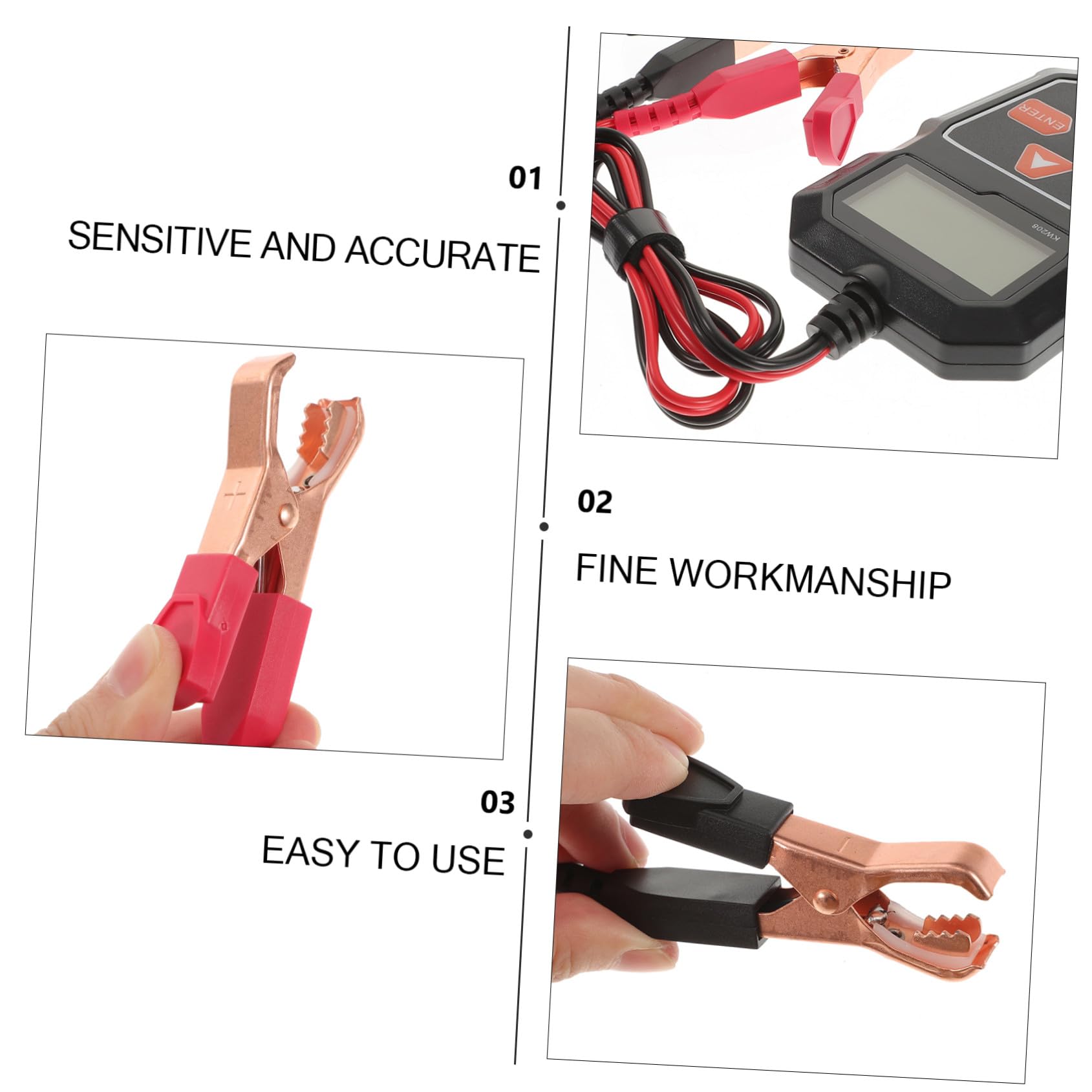 Tester per Batteria Auto 12v 2, 4 Pollici Nero Misura Resistenza | Strumento per Veicoli 12v, Abs ed Elettronica, Rileva stato Livello di Carica, 1 Pezzo