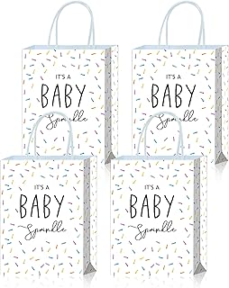 Roselush 16Pcs Sprinkled with Love Baby Shower Party Bags - Baby Sprinkle Decorations for Boy and Girl - Paper Goodie Bags Sprinkle Baby Shower Decorations