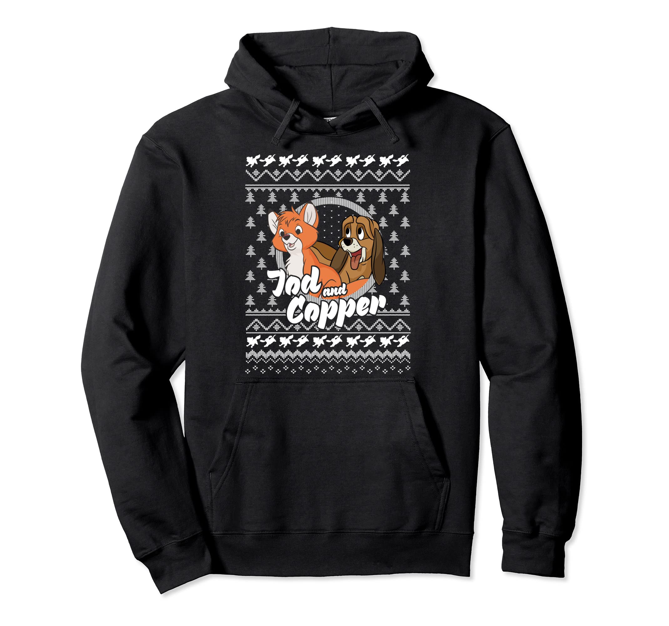 DisneyThe Fox and the Hound Christmas Tod And Copper Logo Pullover Hoodie