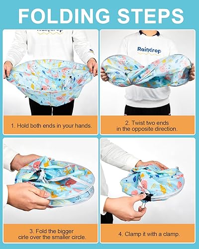 Miniatura 9 de Lictin Capas de corte de pelo para niños  Capa de corte de pelo para niños, impermeable, ajuste plegable, capa de paraguas de peluquería con 1 peine