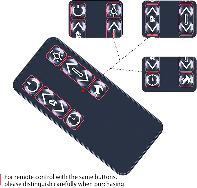 Control Remoto Repuesto Compatible con Chimenea Eléctrica Real Flame miniatura 5