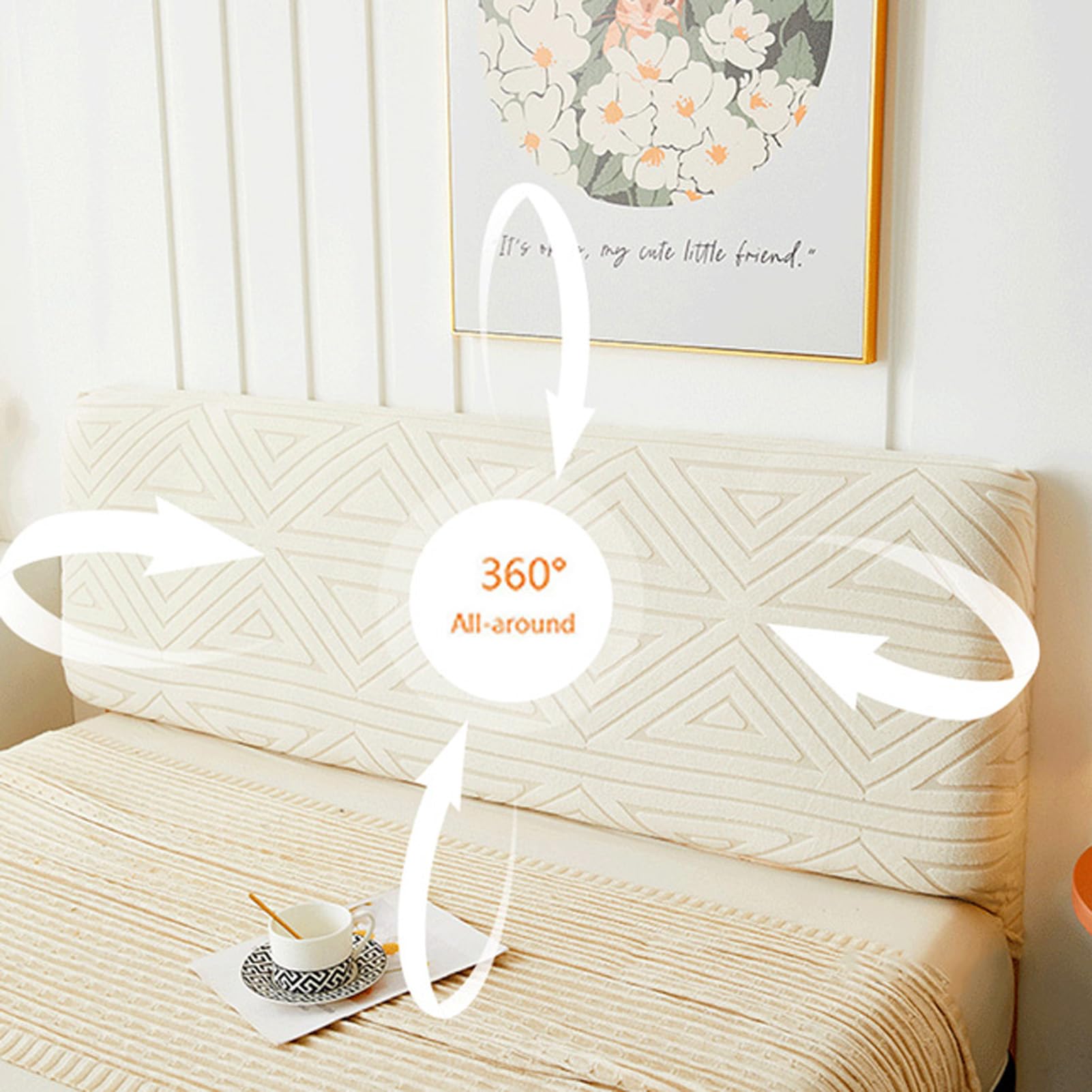 Hoes voor Hoofdbord Bed, Hoofdbord Hoes Elastisch 360 ° All-inclusive Fluweel Beschermhoes voor Het Hoofdbord van Het Bed
