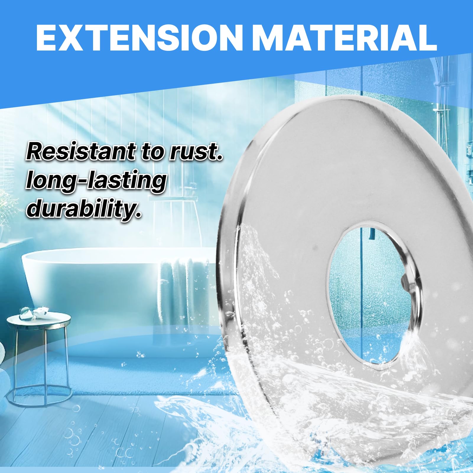 Hugwish tap Shower Pipe Cover Plate 3/4 inch 27 mm x 80 mm x 5 mm in Height 4pcs - Image 4