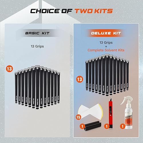 Miniatura 5 de Paquete de 13 agarres de golf de goma, diseño de moda conciso, antideslizantes, elige entre 13 agarres o 13 agarres con kit de regripping, tamaño