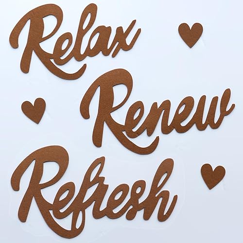 3 Pieces Bathroom Decor Felt Sign Relax Renew Refresh Sign
