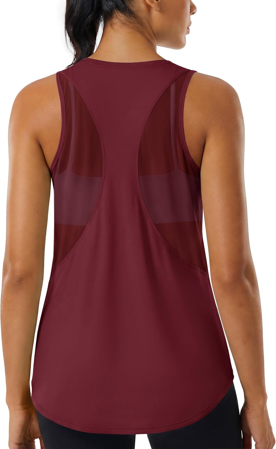 MAGCOMSEN Workout Tank Tops for Women Sleeveless Racerback Mesh Summer Dry Fit Lightweight Shirts Athletic Running Tops