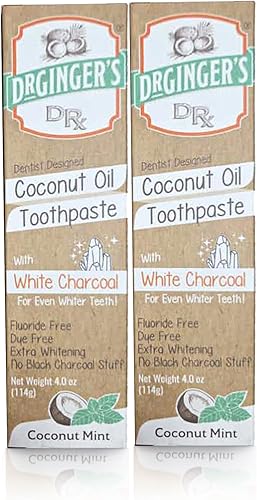 Dr. Ginger's Coconut Oil Toothpaste with White Activated Charcoal 2 pcs