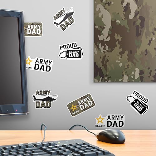 Miniatura 6 de Army Dad - Paquete variado de calcomanías de vinilo de 100 unidades, tamaño grande, para laptop, botella de agua, álbumes de recortes, tableta,