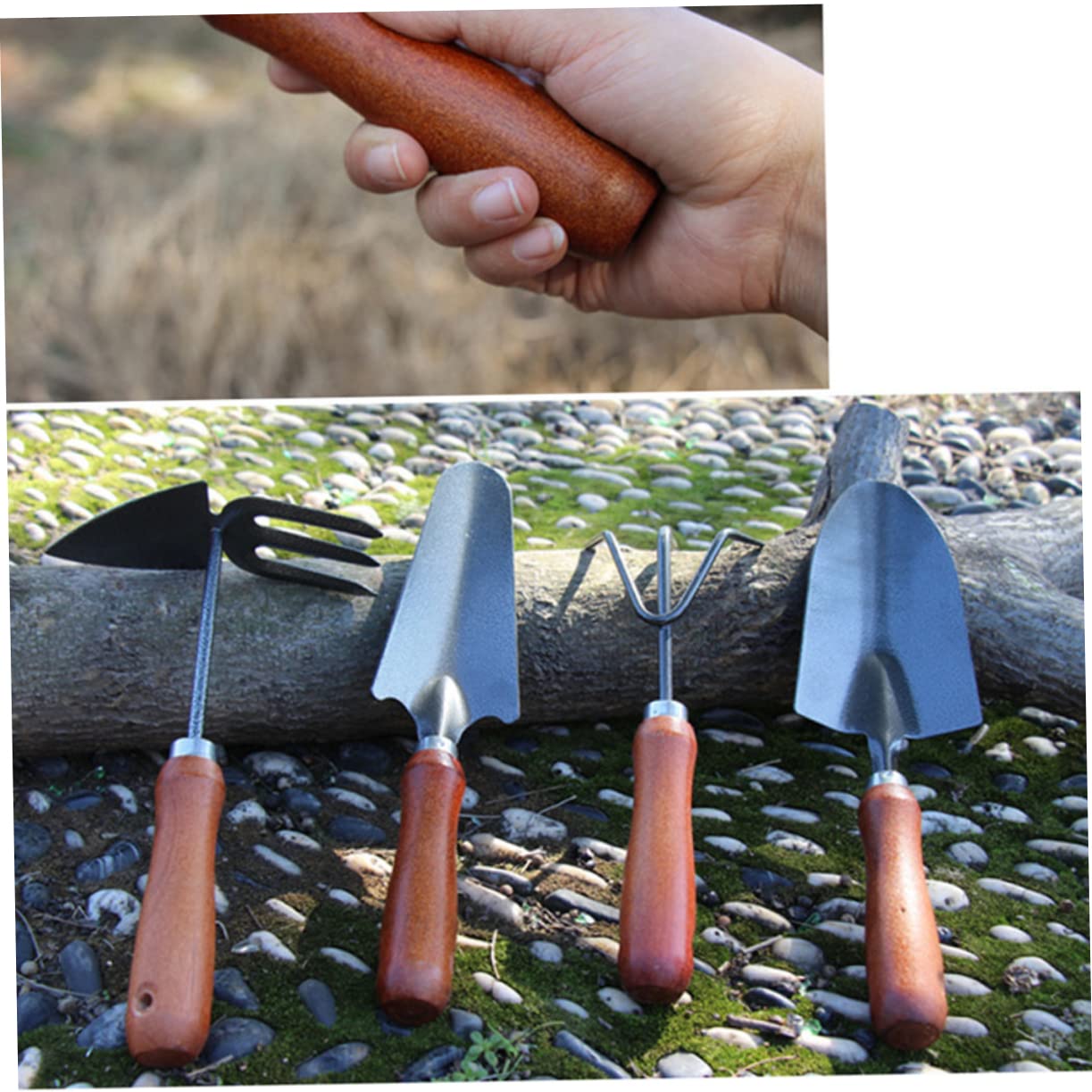 VANZACK 3 Ensembles Set De Outils De Jardin Mini Châssis Manche Ensemble Pratique pour Transplanter Désherber 4 Pièces * 3