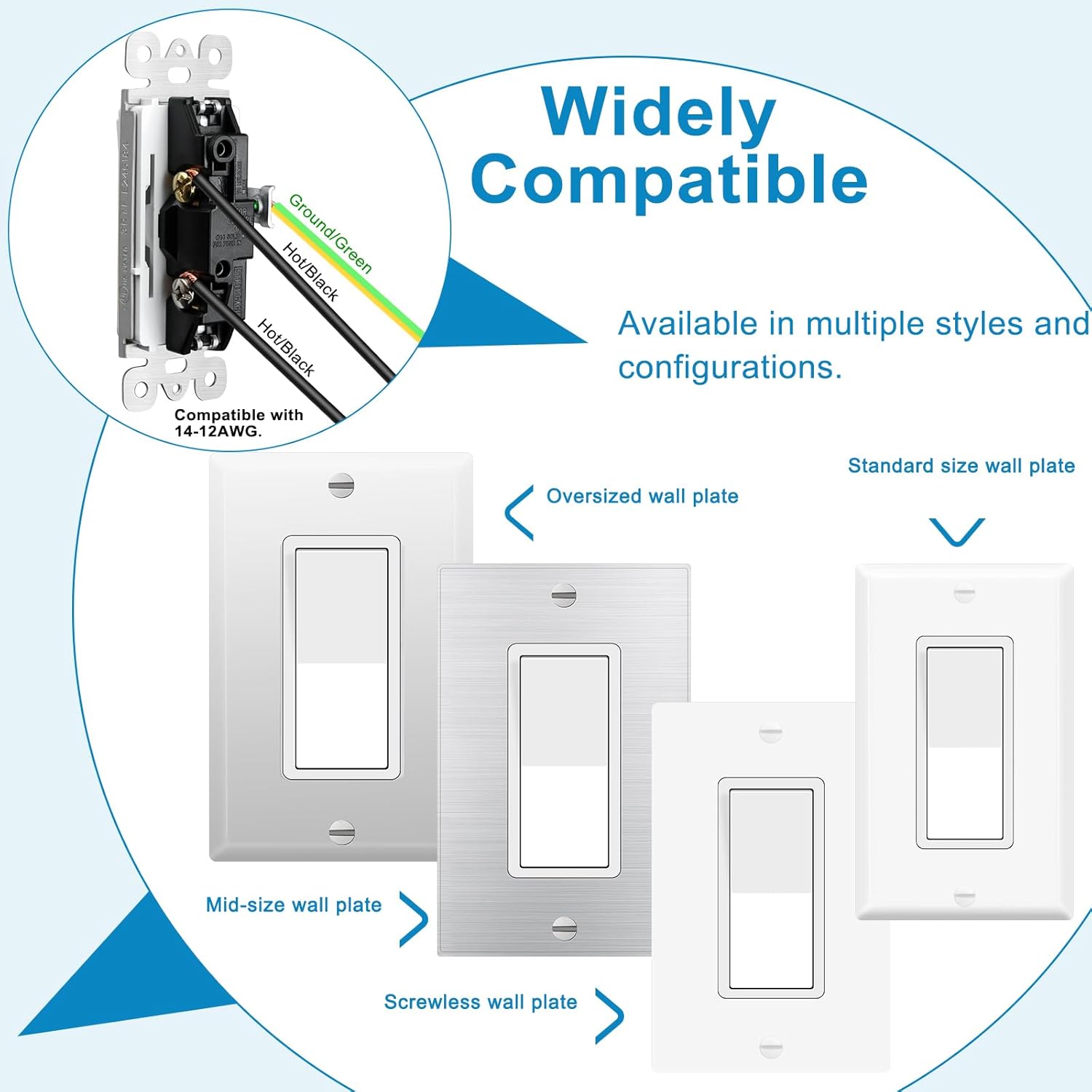 GreenCycle Single Pole Switch White,24 Pack SP Rocker Light Switch 15A 120/277V, On/Off Rocker Paddle Interrupter, Residential/Commercial Grade,Home & Office,UL/CUL, White