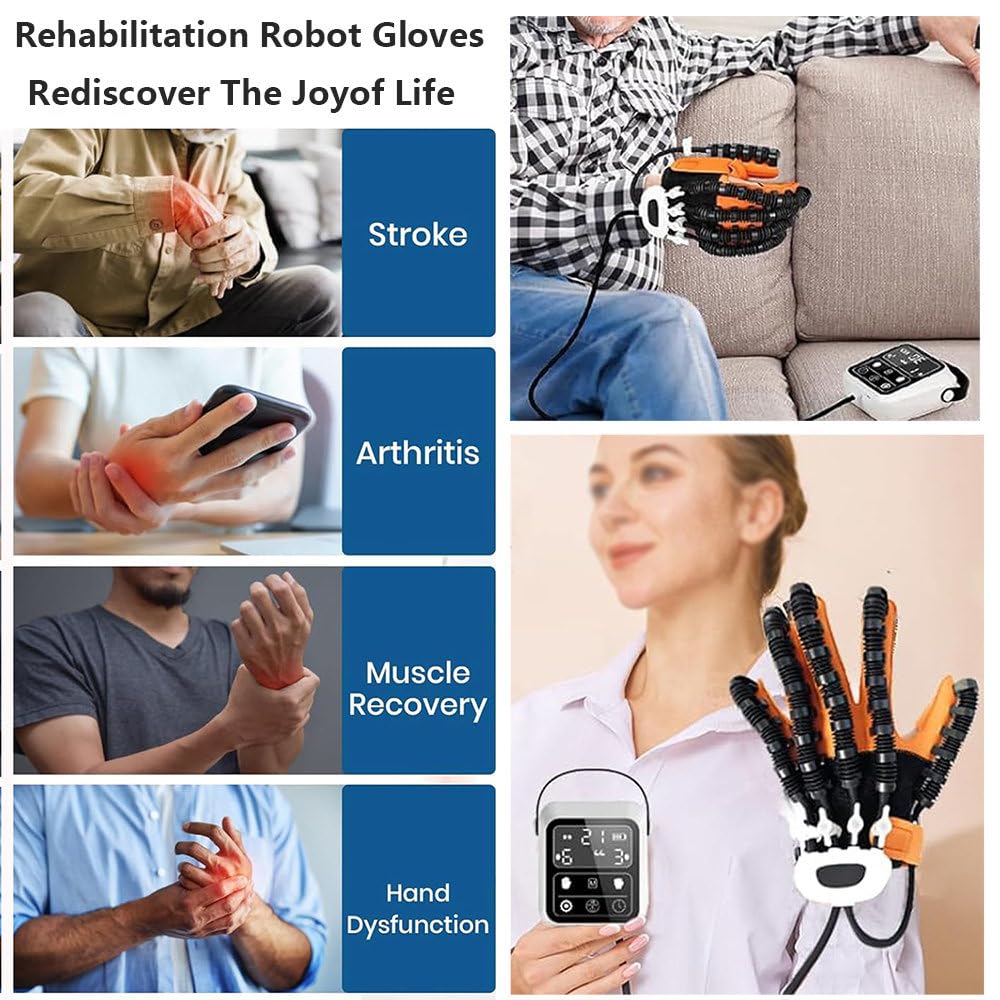 RęKawice Do Rehabilitacyjnego Robota Po Udarze, UrząDzenie Do Treningu SiłY PalcóW, 4 Mody, 9 PoziomóW SiłY, RęKawice Do Rehabilitacyjnej Terapii DłOni Hemiplegicznej Right-XXL