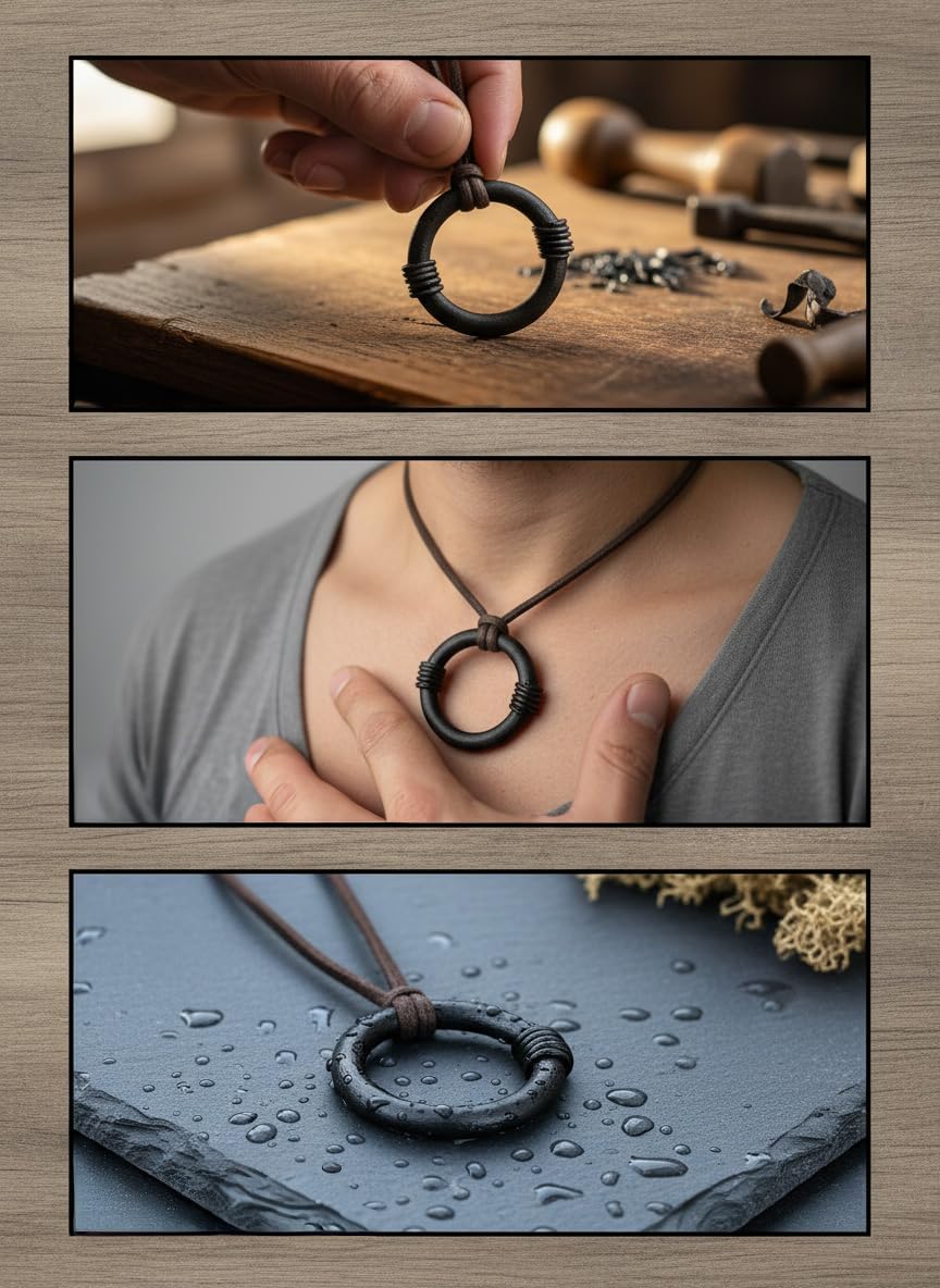 ARTIZANSTORE Hand Forged Iron Pendant | Viking Necklace with Genuine Leather Cord | Unique Gift for History Enthusiasts | Water Resistant Finish | Unisex Heavy Weight Jewelry - Image 6