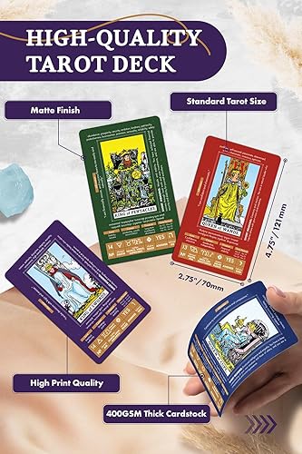 Miniatura 5 de Wyspell Tarot para aprender - Cartas de tarot con significados en ellas - Baraja de tarot para principiantes con significados en ellos - Cartas de