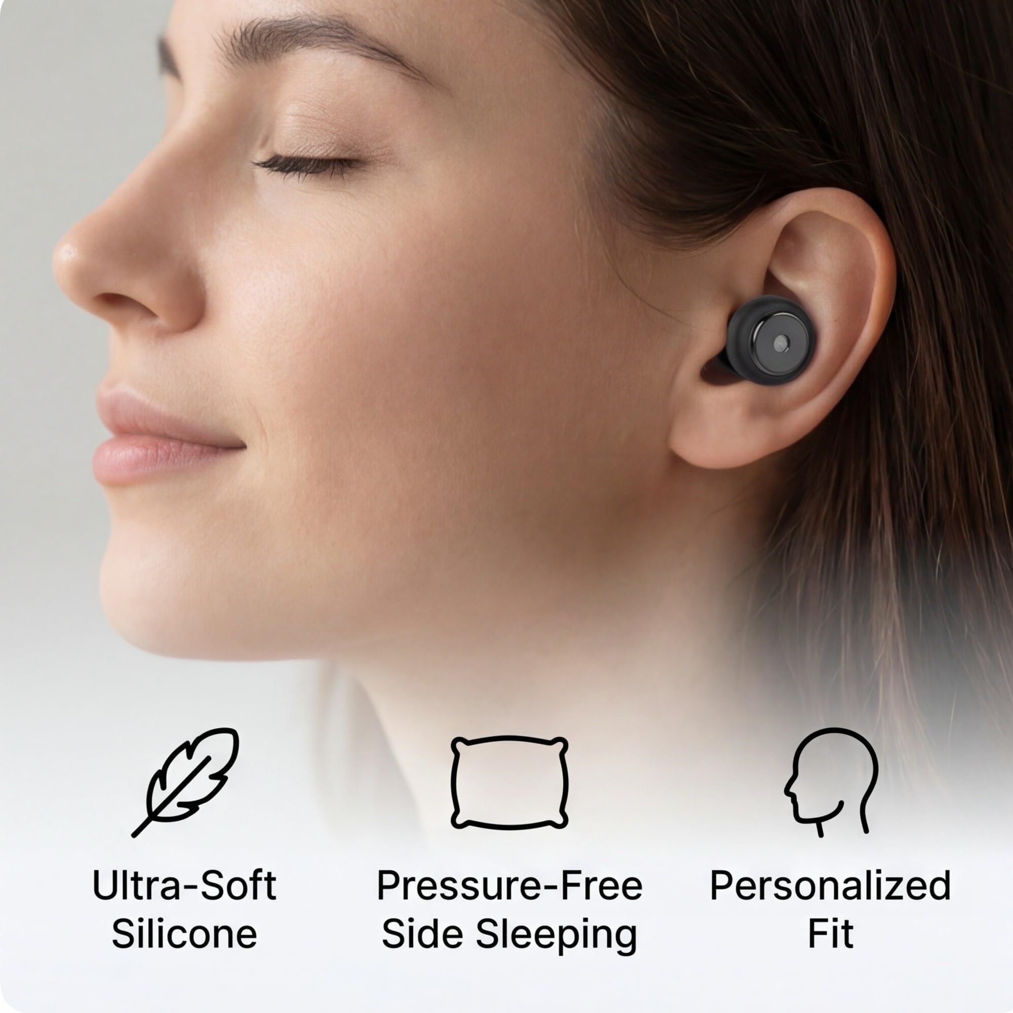 Tapones para los oídos para dormir de lado, reducción de ruido de 45 dB, cómodos tapones de silicona suave para ronquidos, viajes y ruido nocturno
