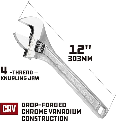 Miniatura 7 de Powerbuilt 944039 Llave ajustable de 4 pulgadas, color plateado