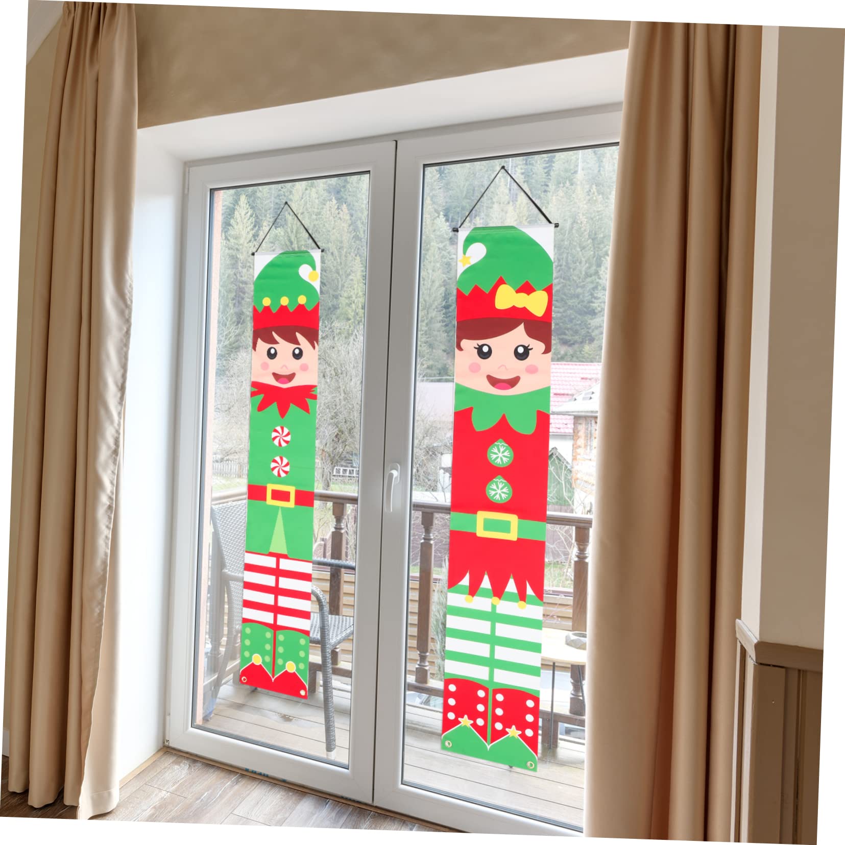 BESPORTBLE 4paia Decorazione Natalizia Per Portico Striscione Festivo Per Ingresso e Giardino Per Interni Ed Esterni Atmosfera Di Natale Accogliente
