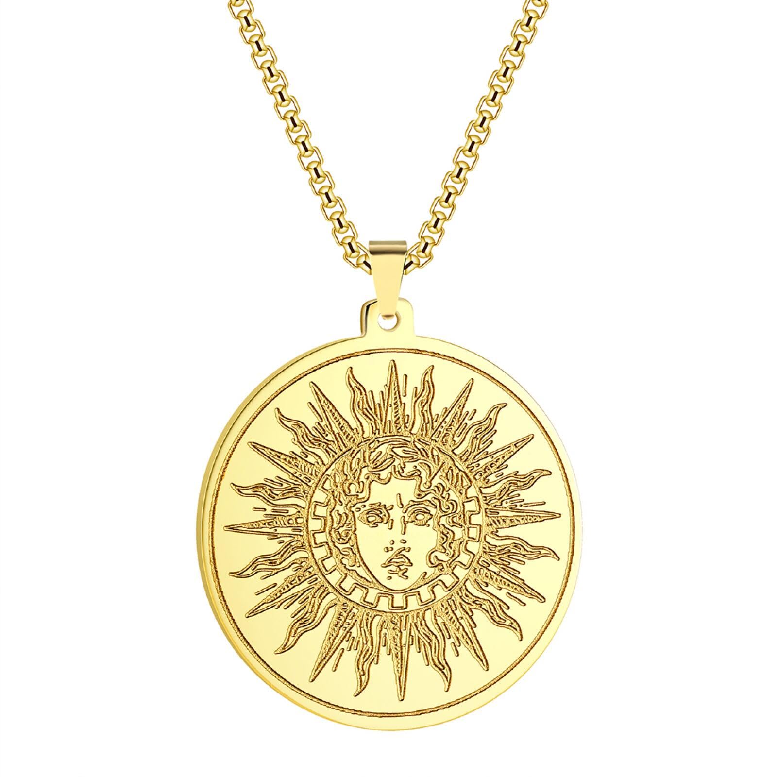 Collier Hélios pendentif dieu du soleil cadeau amulette grecque