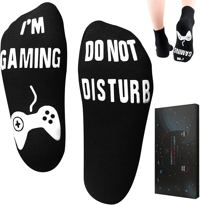 Nucinzua Do Not Disturb I&#39;m Gaming Socks,Funny Sock Gifts for Men TeenBoys Husband Dad Women,Christmas Stocking Stuffers Gift