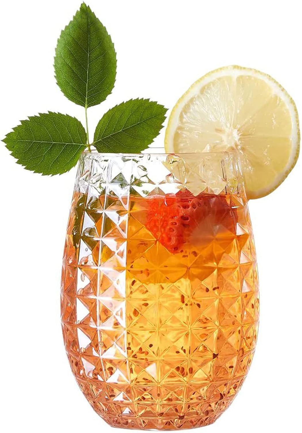 Likense Wine Glasses Plastic Outdoor Wine Glasses Stemless Plastic Wine