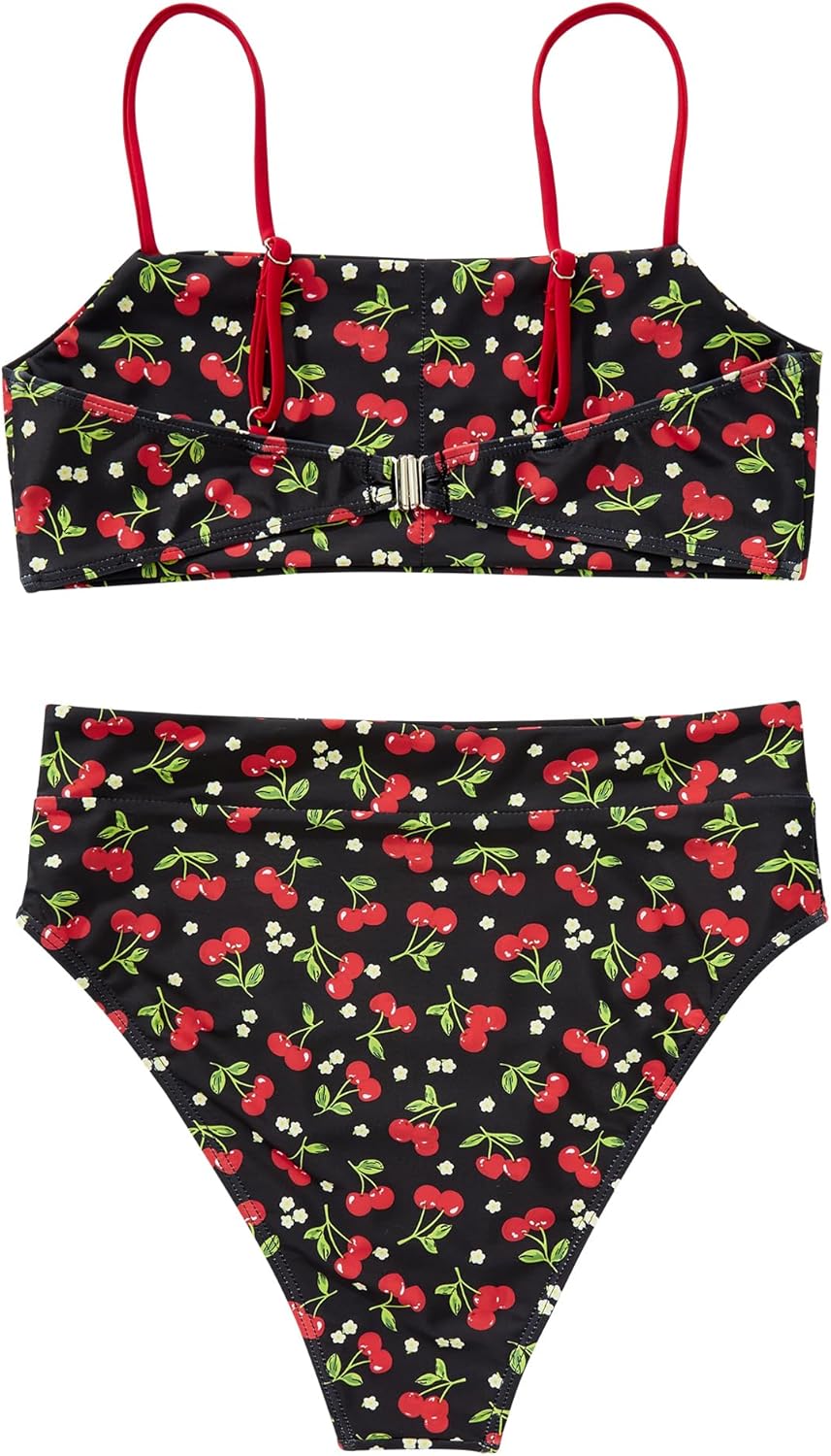 MOSHENGQI Women High Wasited Bikini Shoulder Strap 2 Piece High Cut String Swimsuits - Image 4