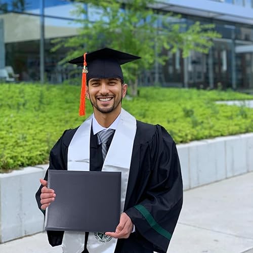 Miniatura 4 de Cubierta de diploma de 8.5 x 11 pulgadas para diploma, cubierta de certificado de graduación, cuero liso, azul marino