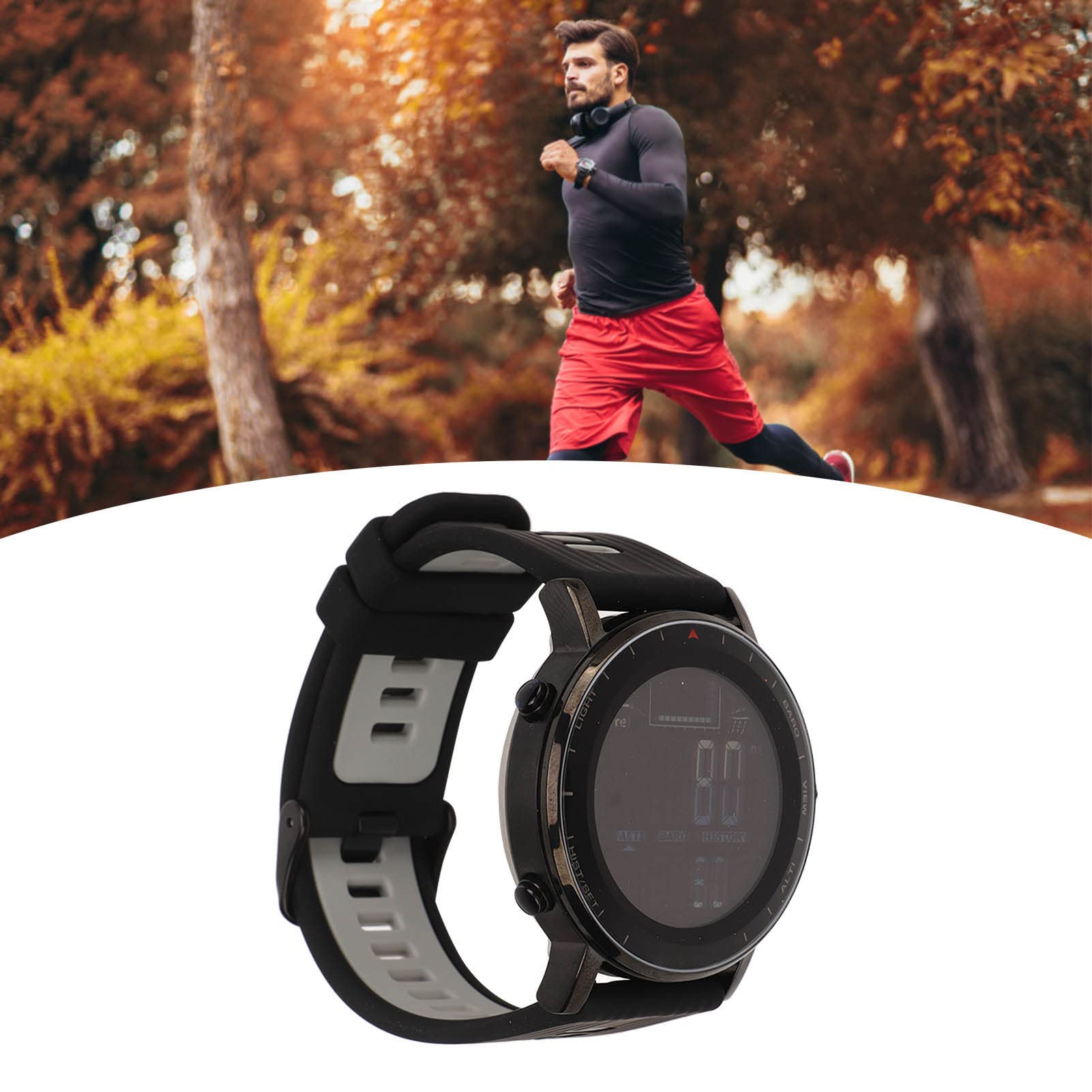 Fockety Montre de Sport Numérique, Montre Numérique D'extérieur étanche avec Altimètre, Baromètre et Thermomètre, Montre-Bracelet Numérique pour Hommes et Femmes, Pêche, Randonnée,Escalade