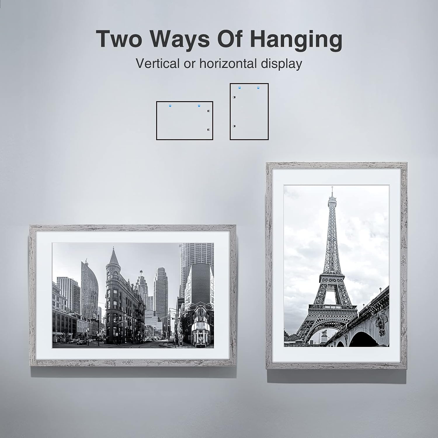 TWING 24x36 Poster Frame Grey Solid Wood HD Plexiglass with Mat Display 20x30 Poster Frame with Mat or 24x36 Photo Without Mat Wall Mounting Photo Frame Grey: Posters & Prints
