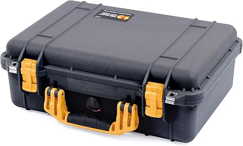 Miniatura 2 de Pelican Estuche de color Nuevo Negro y Amarillo 1500 con Espuma.