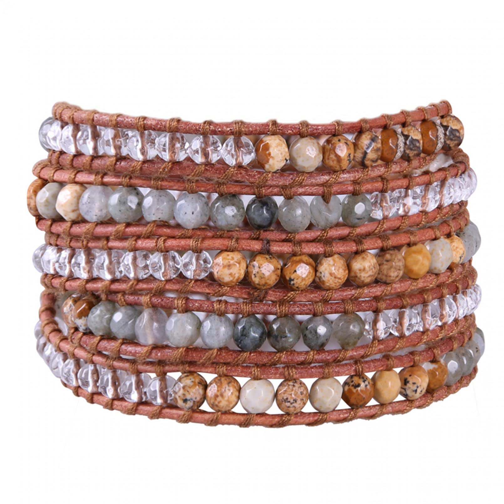 YEKIM Bracciale in rilievo Coppia Bracciale 5 Loop Wrap Catena Regolabile Bracciale Donna Bracciale Gioielli