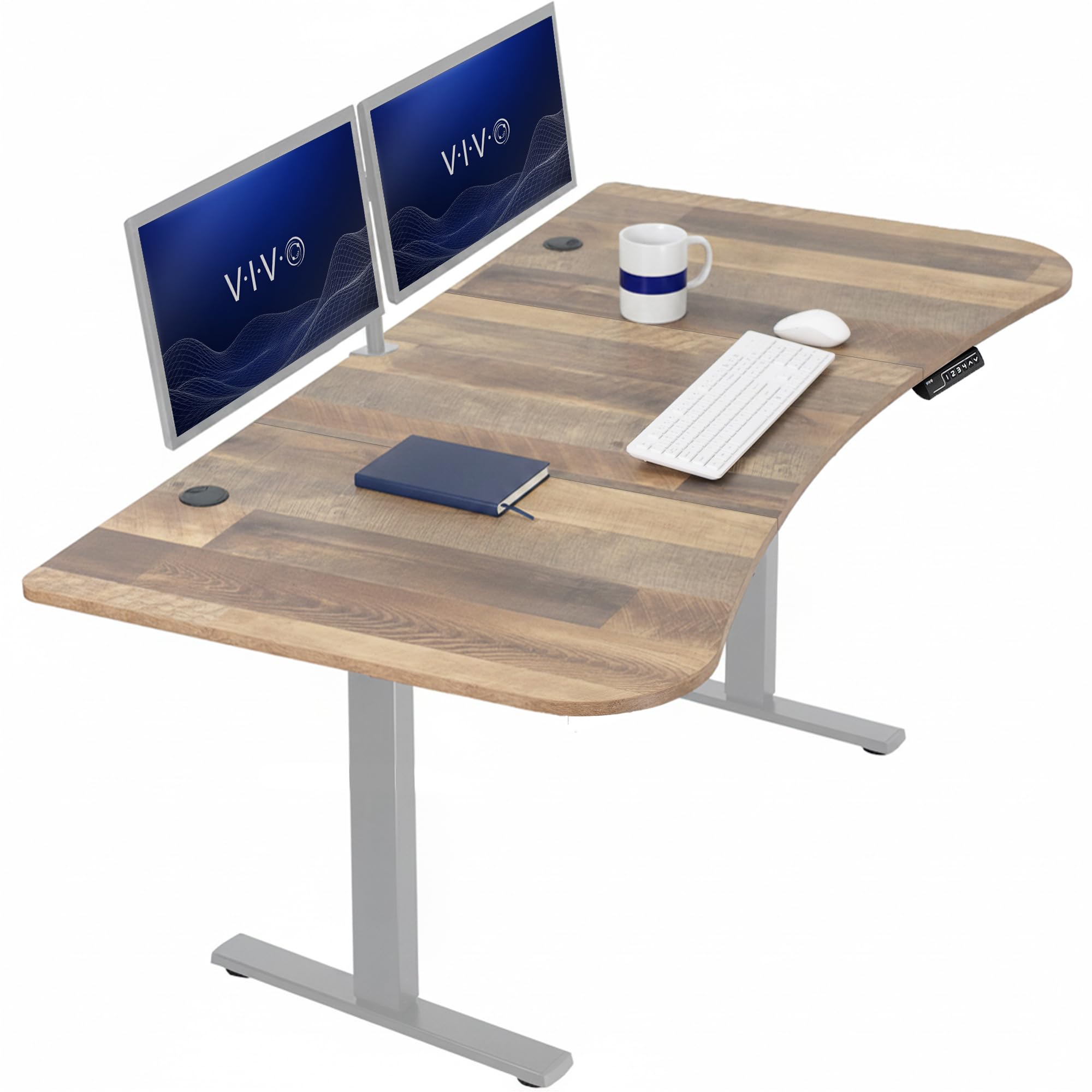 VIVO Reclaimed Wood 63 x 32 in Standing Desk, DESK-KIT-1G1P