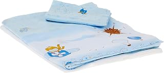 Jogo De Berço 03 Peças, Papi Textil, Azul, Americano, Pacote De 3